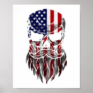 Amerikansk Beard Skull Manar Poster