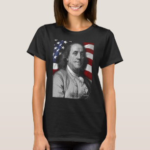 Amerikansk benjamin franklin Ögon Flagga Land T Shirt