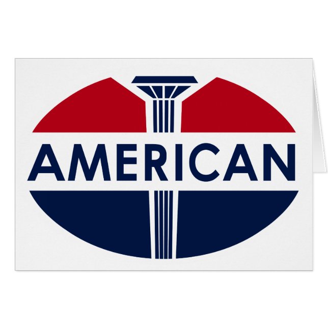 Amerikansk bensinstationsskylt. Platt version Hälsningskort (Framsidan Horizontal)