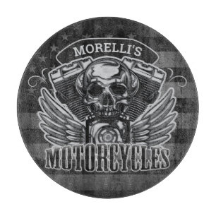 Amerikansk Biker ADD NAMN Skull V-Twin-motorcyklar