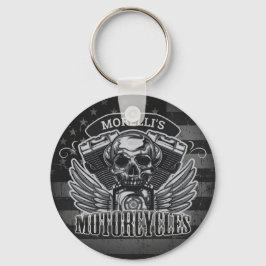 Amerikansk Biker ADD NAMN Skull V-Twin-motorcyklar Nyckelring