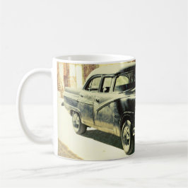 Amerikansk bil på gatan i gamla Havanna, Kuba mugg