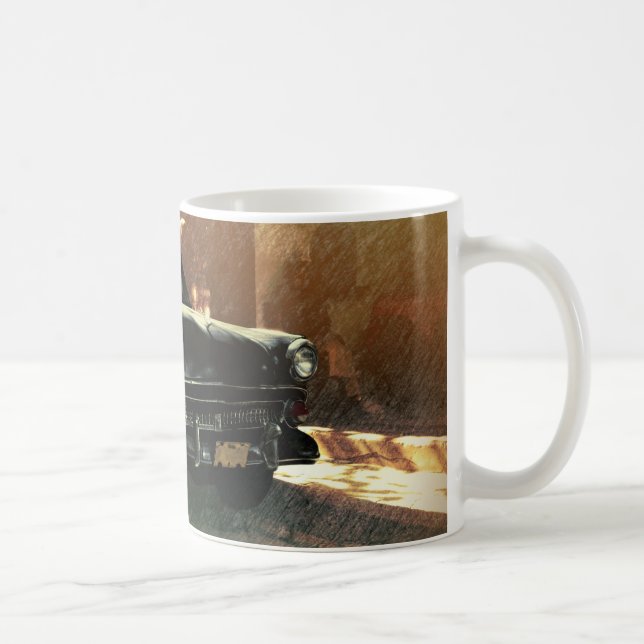 Amerikansk bil på gatan i gamla Havanna, Kuba mugg (Höger)