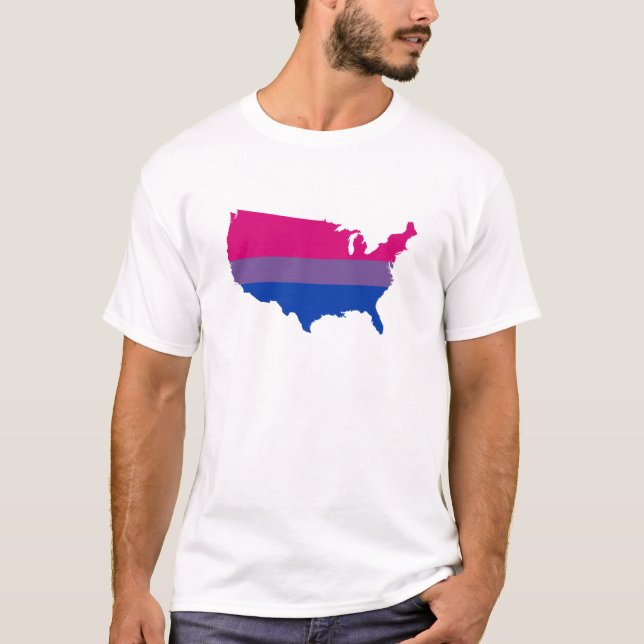 Amerikansk bisexualitet pride karta T-Shirt (Framsida)
