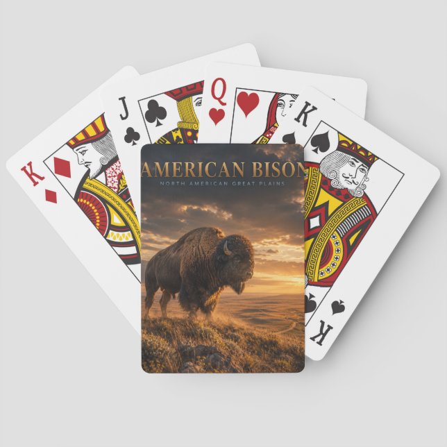 Amerikansk Bison Great Plains DJUR Casinokort (Baksidan)