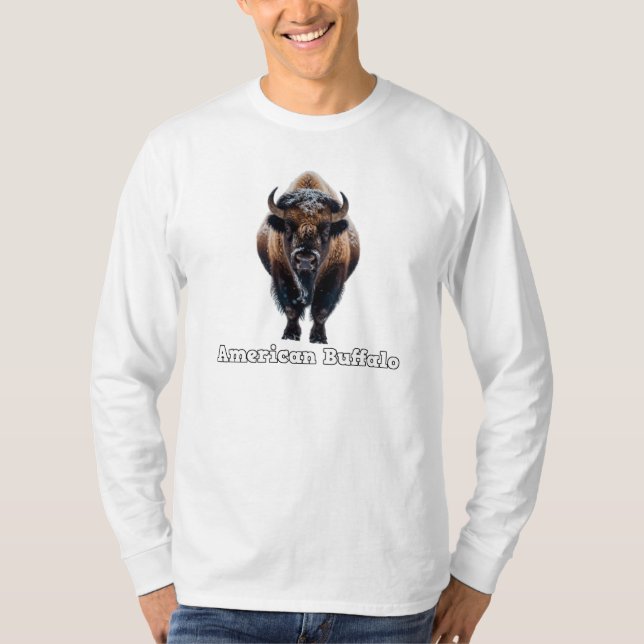Amerikansk Bison Långärmad T-Shirt (Framsida)