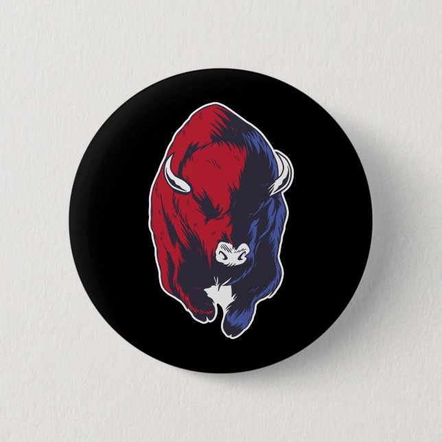 Amerikansk Bison Nationell Buffel Knapp (Framsida)