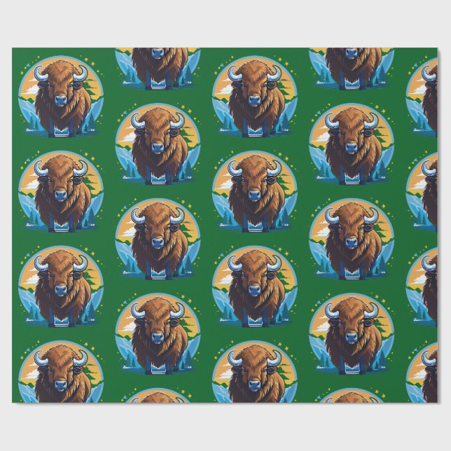 amerikansk bison presentpapper (Platt)