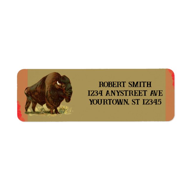 Amerikansk Bison Returadress Etikett (Framsidan)