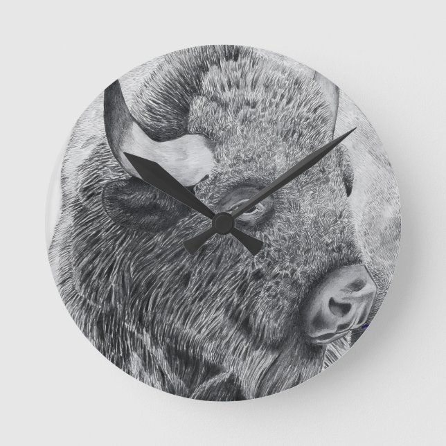 Amerikansk bison rund klocka (Framsida)