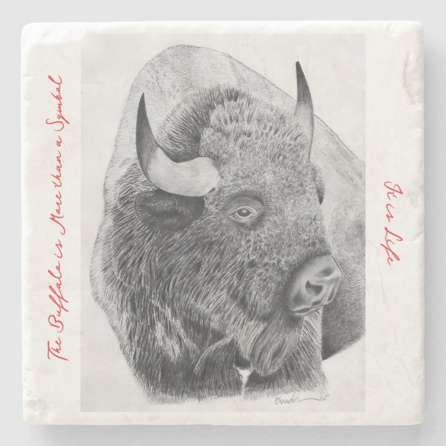 Amerikansk bison stenunderlägg (Framsidan)