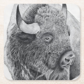 Amerikansk bison underlägg papper kvadrat