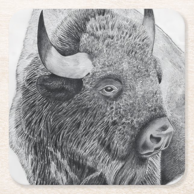 Amerikansk bison underlägg papper kvadrat (Framsidan)
