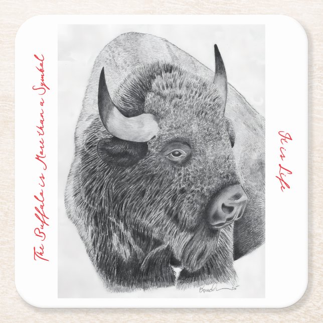 Amerikansk bison underlägg papper kvadrat (Framsidan)