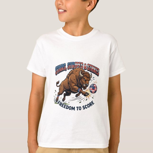 Amerikansk Bisonfotboll: Frihet att göra mål T Shirt (Framsida)