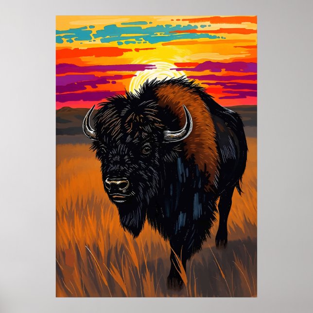Amerikansk Bisonkonst Poster (Framsidan)