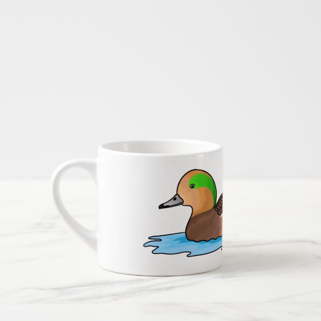 Amerikansk bläsand fågel tecknad illustration espressomugg (Vänster)