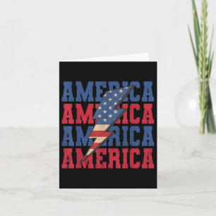 Amerikansk blixt Bolt Patriotic USA flagga Lycklig Kort