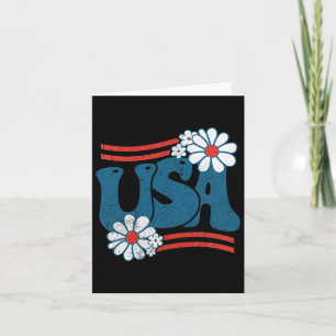 Amerikansk blomma patriotisk 4 juli groovy amerika kort