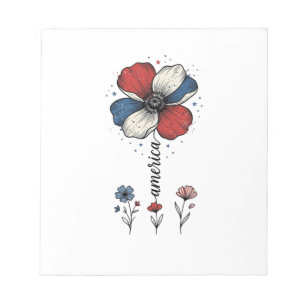Amerikansk blomster patriotisk vintage vektor desi anteckningsblock