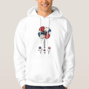 Amerikansk blomster patriotisk vintage vektor desi hoodie