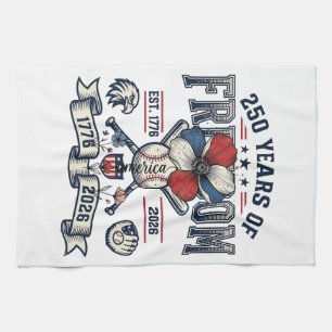 Amerikansk blomster patriotisk vintage vektor desi kökshandduk