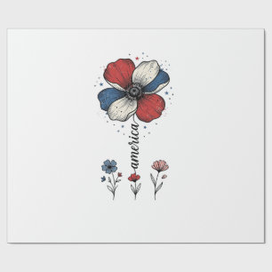 Amerikansk blomster patriotisk vintage vektor desi presentpapper