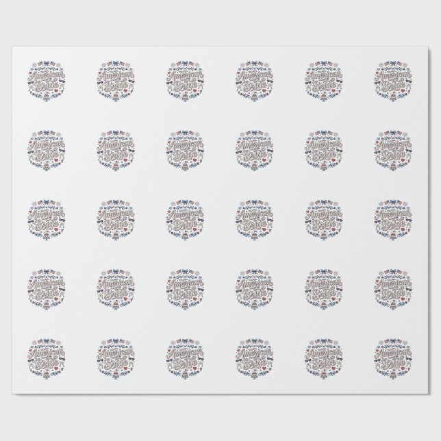 Amerikansk Brud Patriotisk Bröllop Vektor Design_1 Presentpapper (Platt)