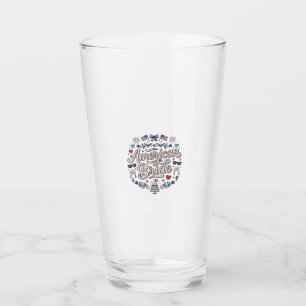 Amerikansk Brud Patriotisk Bröllops Vektor Design_ Glaskopp