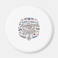 Amerikansk Brud Patriotisk Bröllops Vektor Design_