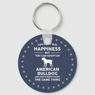 Amerikansk Bulldog-adoption lycka Nyckelring