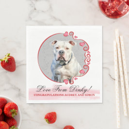Amerikansk Bulldog Bröllops Servetter Med Hund Fot
