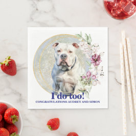 Amerikansk Bulldog Bröllops Servetter Med Hund Fot