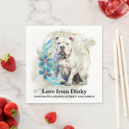 Amerikansk Bulldog Bröllops Servetter Med Hund Fot