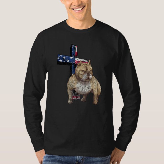 Amerikansk bulldog Hund från Jesus Kor med spott T Shirt (Framsida)