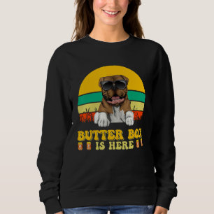 Amerikansk bulldog Hund Smörlåda är här Fars dag T Shirt