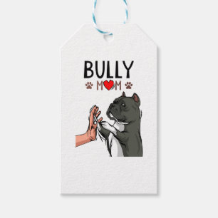 Amerikansk Bully Mamma Söt Hundamma Roliga Kvinnor Presentetikett