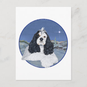 Amerikansk Cocker Spaniel Jul Helg Vykort