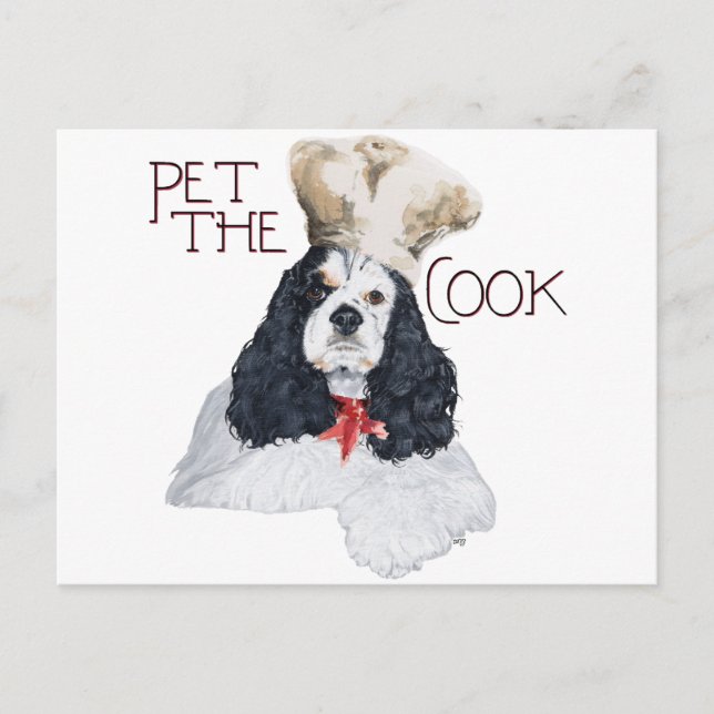 Amerikansk Cocker Spaniel Kock Vykort (Framsida)