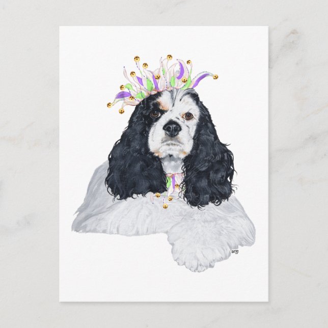 Amerikansk Cocker Spaniel Party Djur Inbjudan Vykort (Framsida)