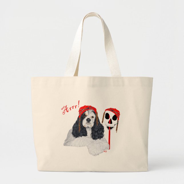 Amerikansk Cocker Spaniel Pirat Jumbo Tygkasse (Framsidan)