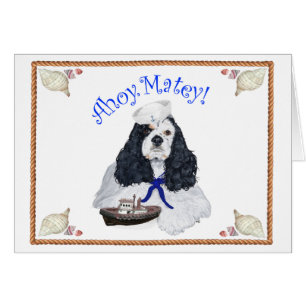 Amerikansk Cocker Spaniel Sjöman Hälsningskort
