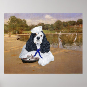 Amerikansk Cocker Spaniel Sjöman Poster