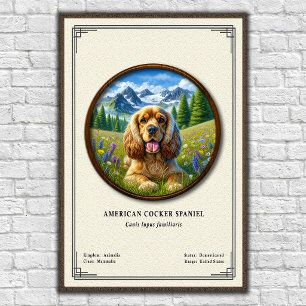 Amerikansk Cocker Spaniel Zoologi Serie Poster