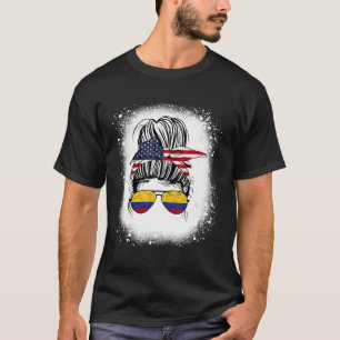 Amerikansk colombiansk halv flicka USA Colombia Fl T Shirt
