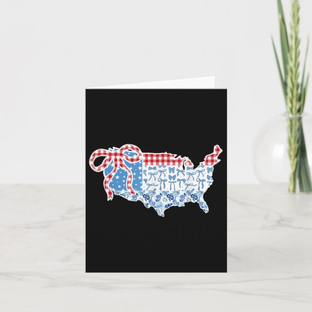 Amerikansk coquette Bow Patriotic Freedom Lycklig  Kort (Framsida)