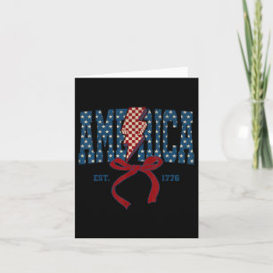 Amerikansk coquette Bow Patriotic USA flagga Lyckl Kort