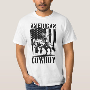 Amerikansk Cowboy Patriotisk T Shirt