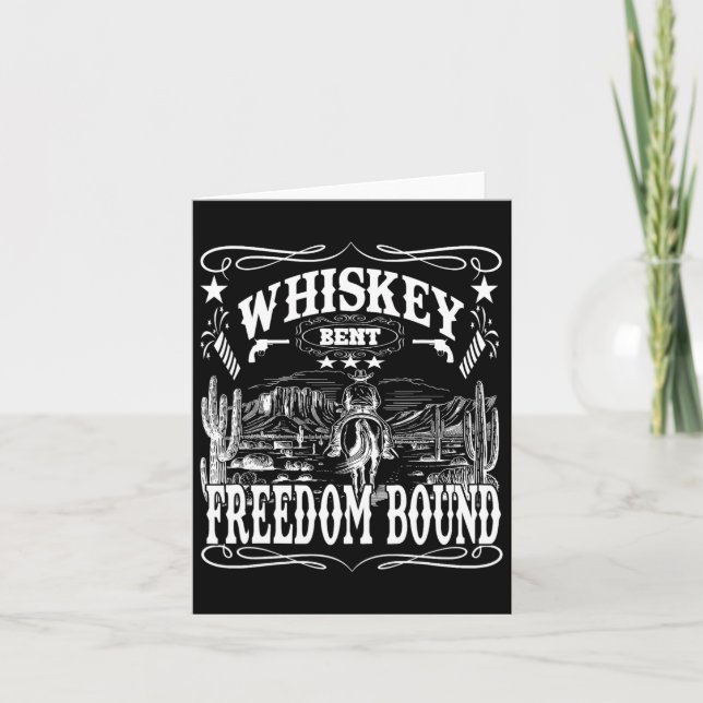 Amerikansk Cowboy Whiskey Böjd Frihet Begränsad  Kort (Framsida)