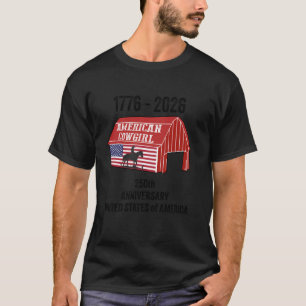Amerikansk cowgirl patriotisk USA flagga ladugård  T Shirt